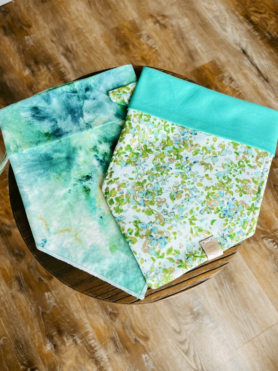 Teal Bandana Collection Blue & Yellow One Size Fits Most Etsy