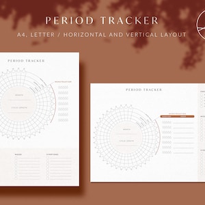 Cycle Tracker, Period Tracker, Menstruation Planner, Symptom Tracker | PDF INSTANT DOWNLOAD