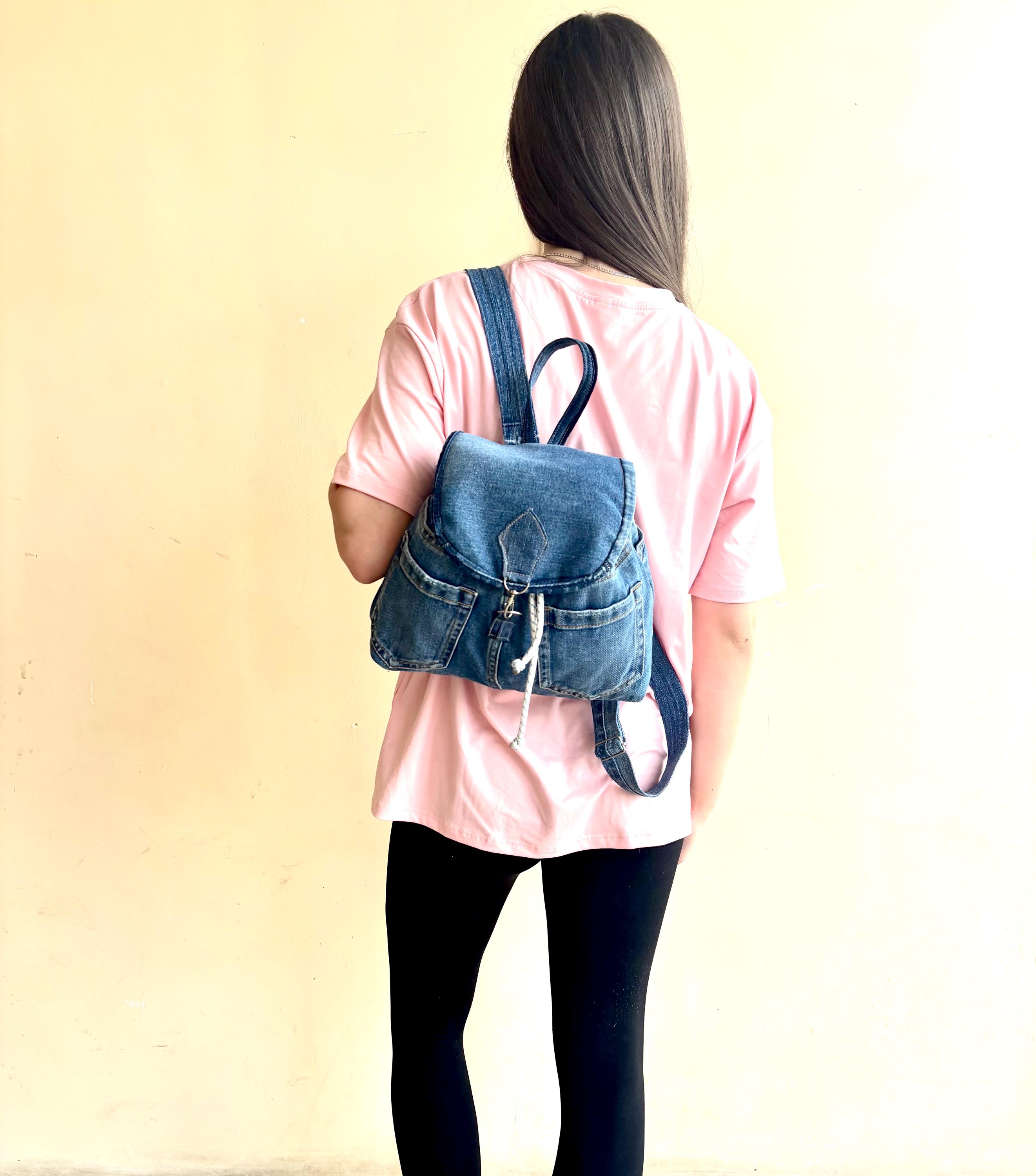 Denim Backpack Drawstring - Etsy display picture 1