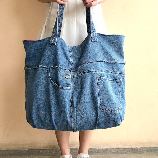 Denim Tote Bag - Etsy