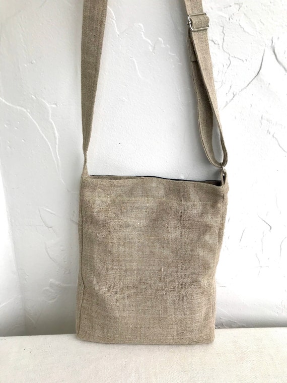 Burlap crossbody best sale bag