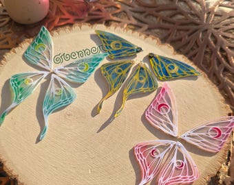 1 Pair Randomized *Imperfect* strawberry moon, green Luna moth, and lunar eclipse fairy wings for arts and crafts