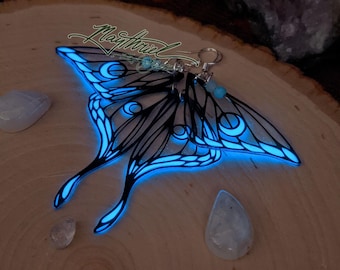 Luminecent Moon Glow in the Dark Luna Moth Fairy Wing Earrings