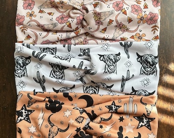 Western II Twist Headbands | Healthcare Headbands | Comfortable Headbands | Boho Headbands | Soft Headbands