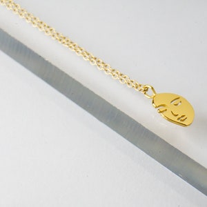 tête visage femme collier en argent sterling 925 avec alliage d’or 14K, bijoux argenté, filigrane, boho, hippie, mignon, petit