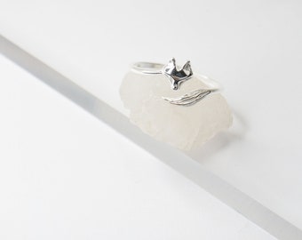 Fuchs Ring aus 925er Sterling Silber, offen, minimalistisch, filigran, klein, stapelbar, handmade, Statement-Ring, größenverstellbar