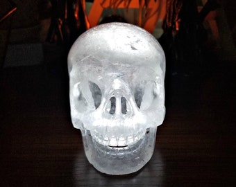Extra Large Clear Quartz Skull Light/Lamp - C-246