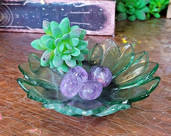 Stunning Green Fluorite Lotus Bowl  # C-825