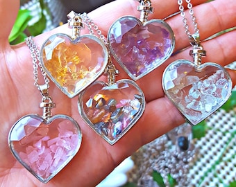 SHIPS JAN 28-31 See Front Store Announc. - Crystal Chips in Faceted Glass Hearts - # SC-P35