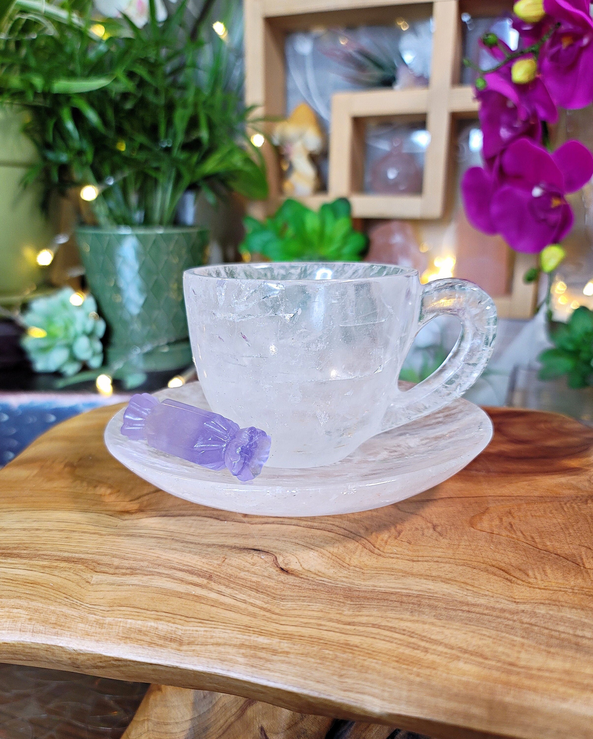 EXCLUSIVE Clear Quartz English Teacup Set Crystal Cup Etsy