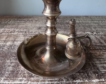 Brass Candleholder with Snuffer