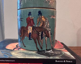 Hunt Scene Macau China Oklahoma Importing Co. Biscuit Jar