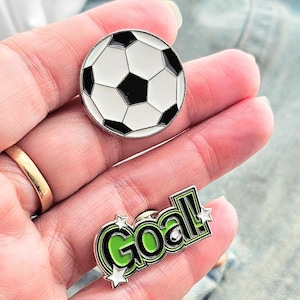 Soccer Enamel Pins | Team Spirit Gift for Players, Coaches, and Fans | Tie Tack, Backpack, Cap, Jacket, or Lanyard Accessory