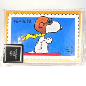 Vintage Snoopy Note Cards: Hallmark 2001 Flying Ace Stamp