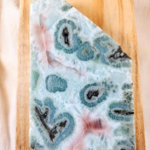 NATURAL LARIMAR STONE Slab, Lightly polished, 163 Gm, Dolphin Stone, Atlantis Stone, Blue Pectolite, from the Dominican Republic