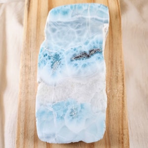 NATURAL LARIMAR STONE Slab, lightly polished, 154 Gm, Dolphin Stone, Atlantis Stone, Blue Pectolite, origin Dominican Republic
