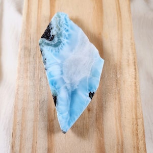 NATURAL LARIMAR STONE Slab, lightly polished, 50 Gm, Dolphin Stone, Atlantis Stone, Blue Pectolite, from Dominican Republic