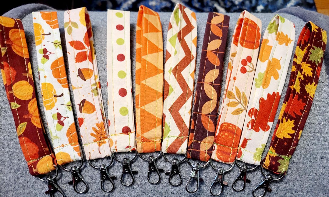 Fall Keychains Adult Autumn Fall Wristlet Keychain - Etsy