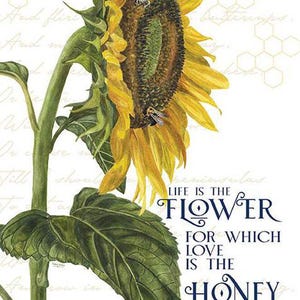 Honey Bees and Flowers Please Life Is the Flower Panel