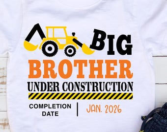Big Brother under construction SVG PNG Files for cutting machines, digital clipart, baby birth announcement, promoted to big brother