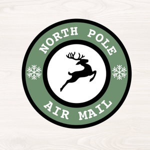 North Pole Air Mail, reindeer, Christmas, SVG PNG file for cutting machines, digital clipart