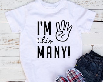 I'm this many SVG PNG Files for cutting machines, digital clipart, birthday, funny, I'm 4 four, fourth birthday, kid, cute