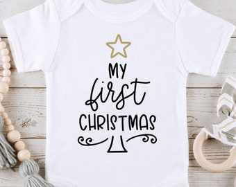 My first Christmas SVG PNG Files for cutting machines, digital clipart, word art, christmas tree, star, modern, baby