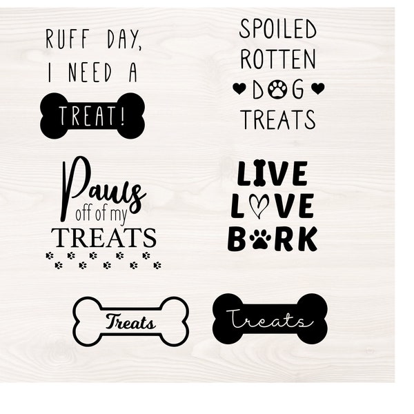 Dog treat jar bundle, SVG PNG Files for cutting machines, digital clipart, bone, treats, jar, dog