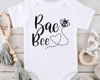 Bae Bee SVG PNG Files, Bumble Bee Baby Onesie Design (Digital Download)
