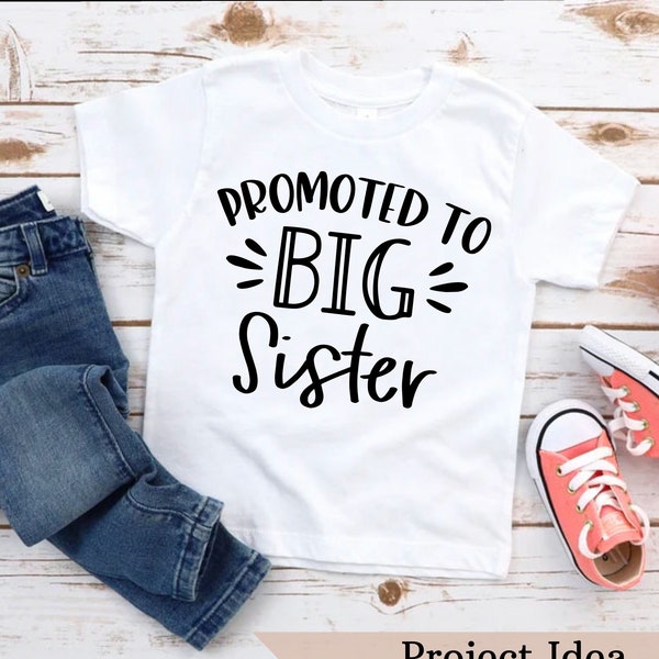 Promoted to big sister SVG PNG Files for cutting machines, digital clipart, baby birth announcement