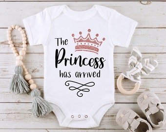 die Prinzessin ist da SVG PNG Dateien für Schneidemaschinen, digitale Clipart, Baby Mädchen, Spruch, Kinderzimmer, Krone