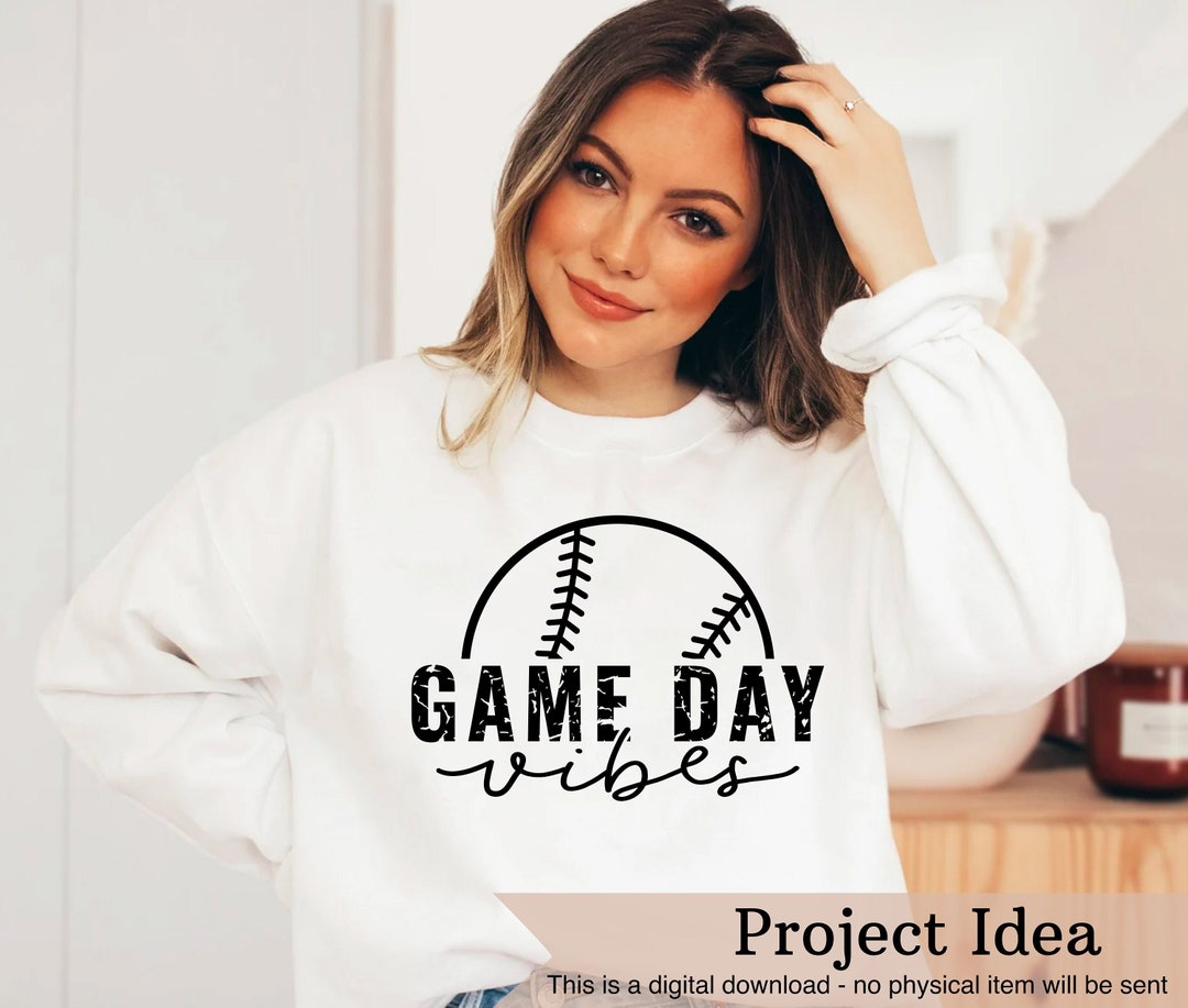 Baseball Game Day Vibes SVG PNG Files for Cutting Machines, Digital