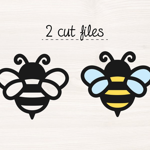 Bee SVG PNG Files for cutting machines, digital clipart, bumble bee, silhouette, layered