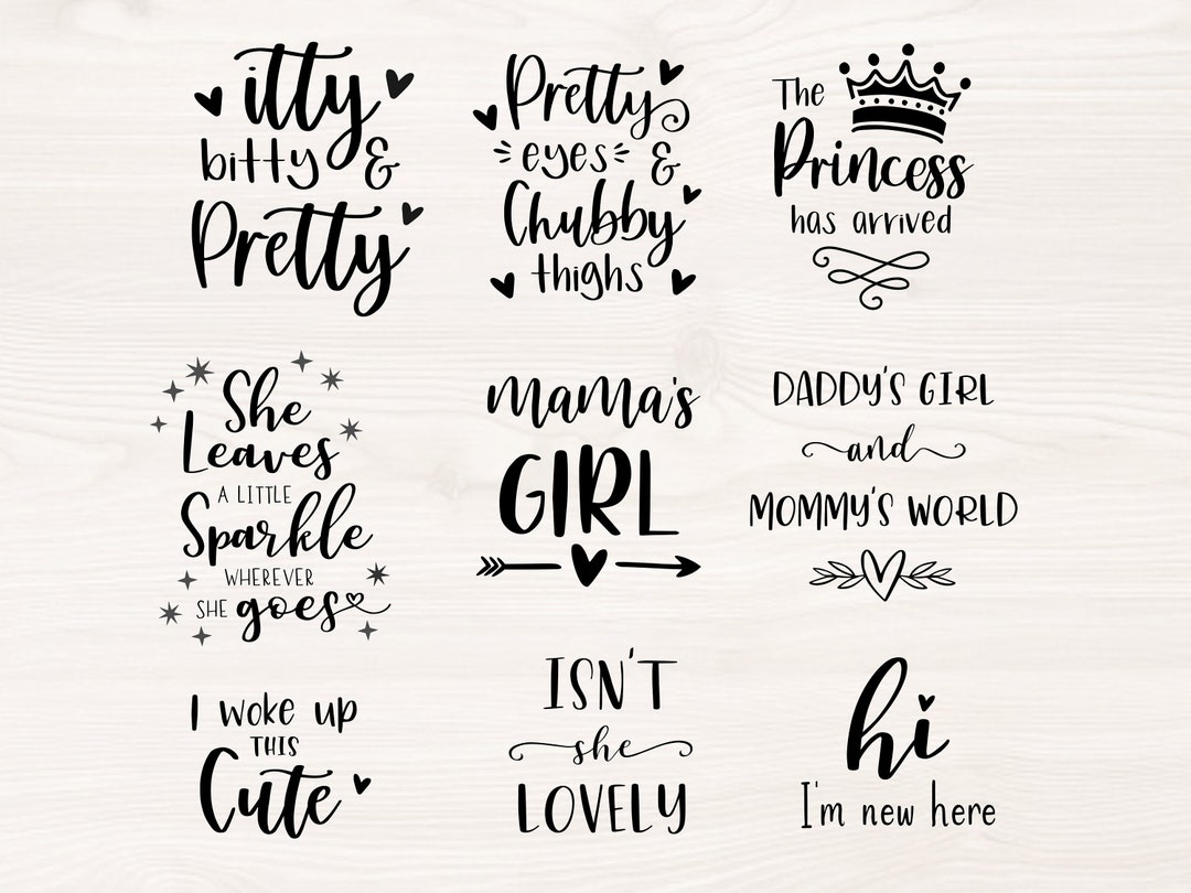 Baby Girl Bundle SVG PNG Files for Cutting Machines, Digital Clipart ...