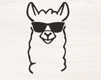 Llama With Sunglasses SVG PNG Files for Cutting Machines - Etsy