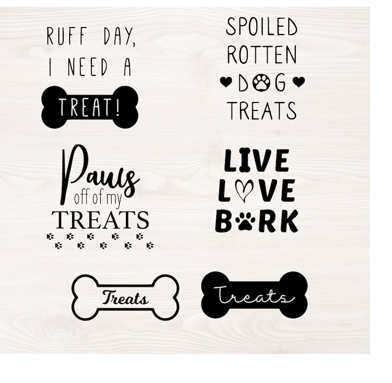 Dog Treat Jar Bundle SVG PNG Files for Cutting Machines - Etsy