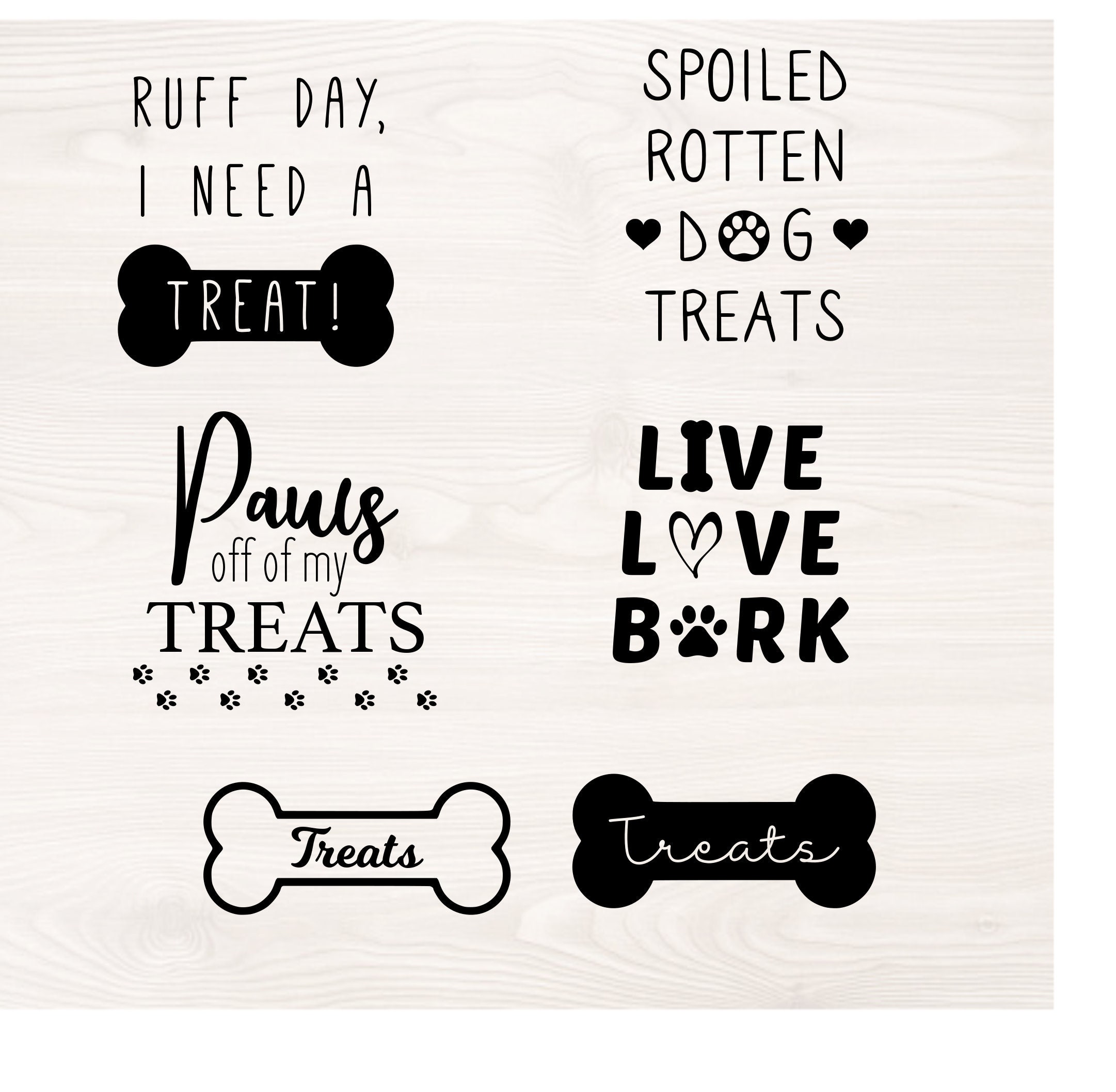 Dog Treat Jar Bundle SVG PNG Files for Cutting Machines Etsy Canada