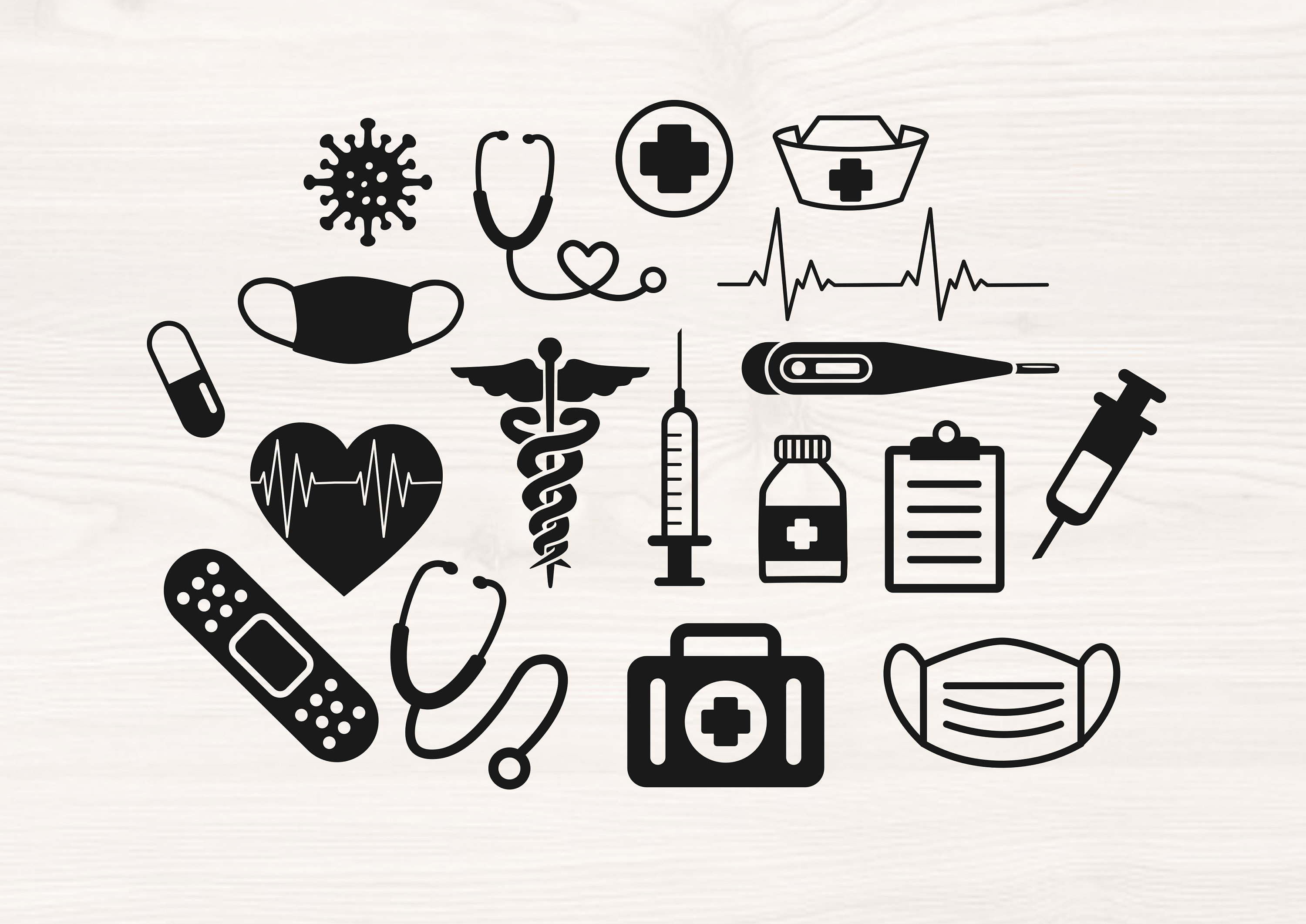 Nurse Medical Tools and Icons Bundle SVG PNG Files for Cutting Etsy