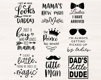 Baby Boy Quotes SVG, Nursery Onesie Clipart (Digital Download)