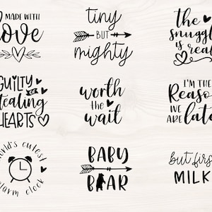 baby bundle SVG PNG Files for cutting machines, digital clipart, onesie, saying, nursery, heart, pretty, cute, unisex, boy, girl