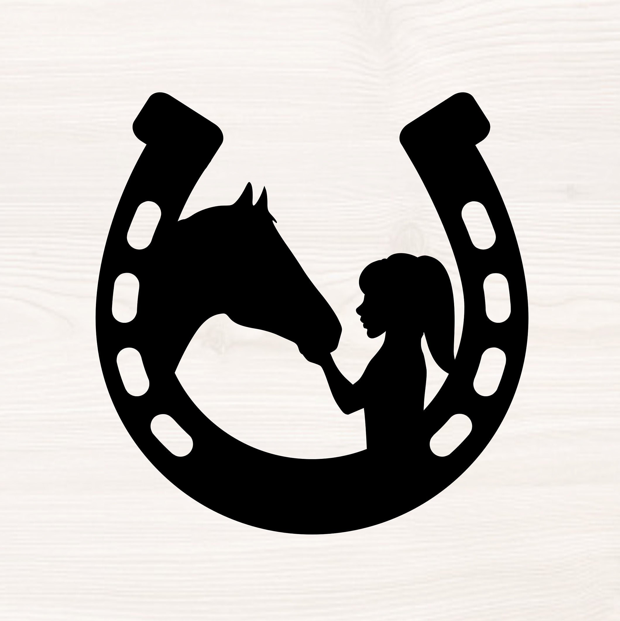 Mädchen mit Pferd SVG PNG Dateien für Schneidemaschinen, Clipart