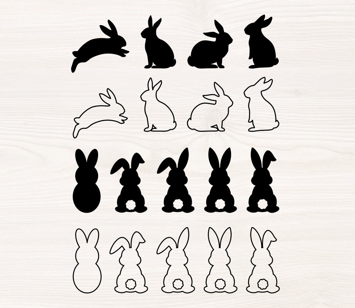 Bunny Bundle SVG PNG Files for Cutting Machines Digital Etsy