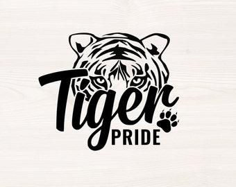 Tiger Pride SVG PNG Files for cutting machines, digital clipart, tiger head, school sport, tiger mascot