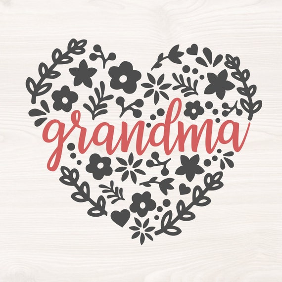Grandma Heart Floral SVG PNG Files for Cutting Machines - Etsy