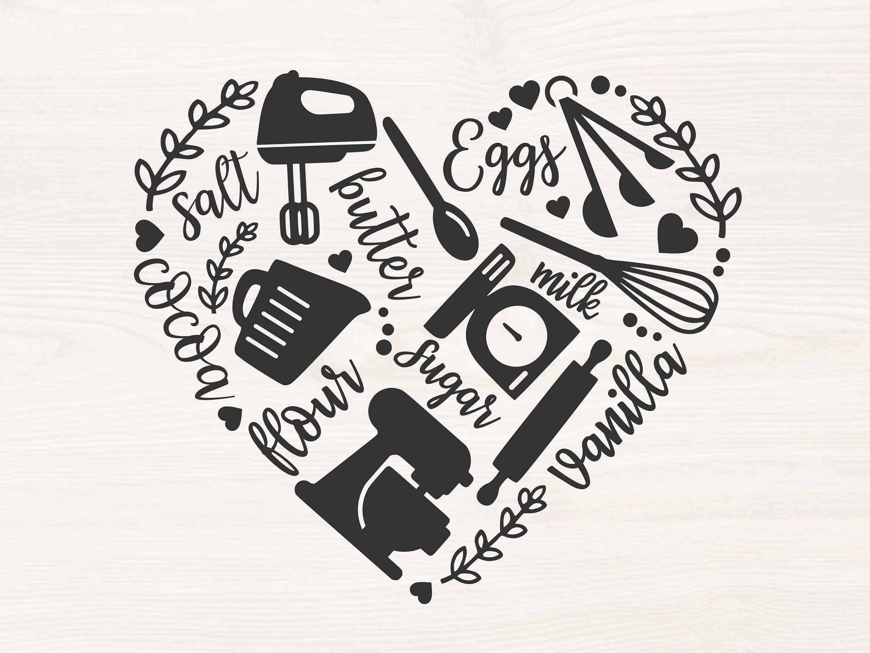 Baking Icons and Ingredients SVG PNG Files for Cutting - Etsy Canada