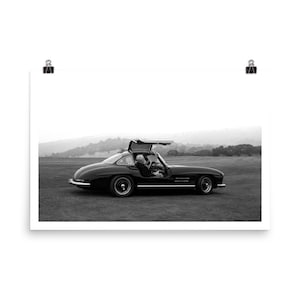 Vintage Mercedes Benz 300 SL Gullwing | Photo Print, Photography Print, Modern Art Print, Modern Wall Art, Black & White