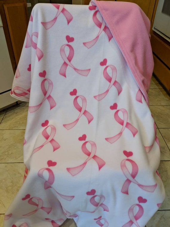 Pink ribbon online fleece blanket