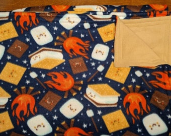 S&#39;Mores reversible fleece blanket/throw