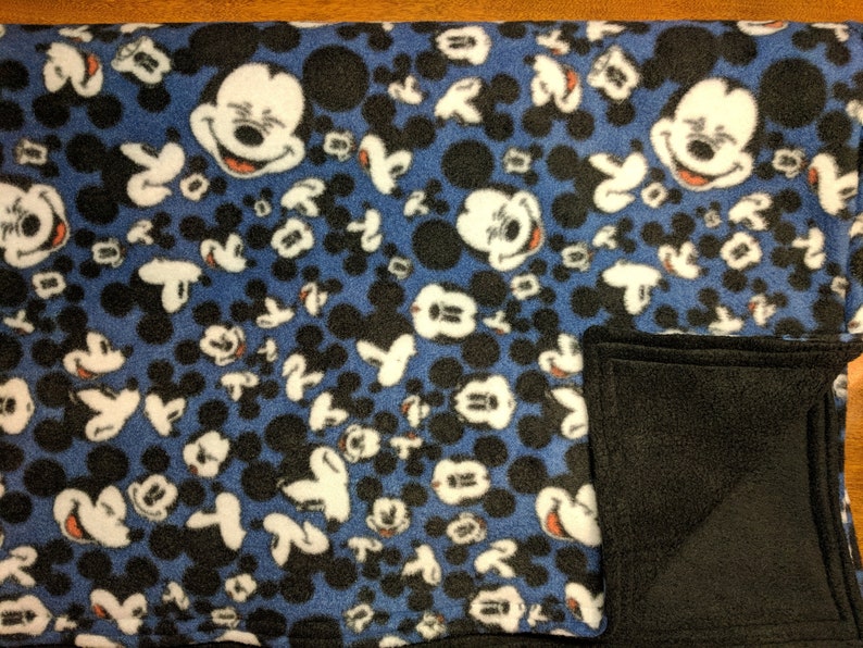 Blue Disney Mickey Mouse reversible fleece blanketthrow licensed