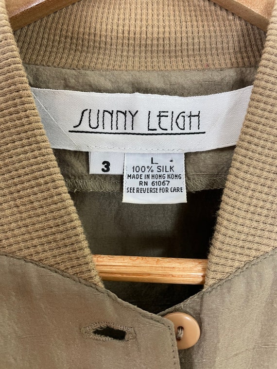 Vintage Sunny Leigh Silk Track Bomber Jacket 90s - Gem
